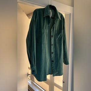 Aritzia The Group Babaton Green Corduroy Button Shirt